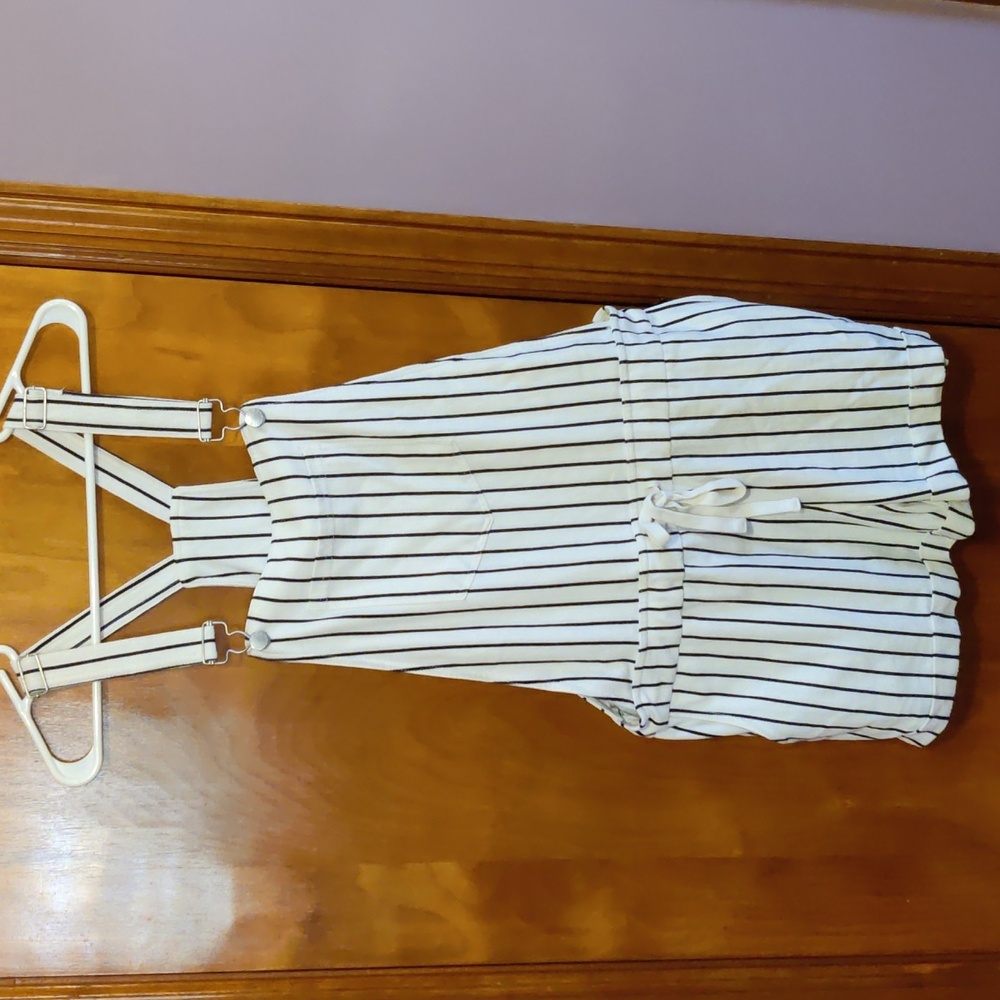 Z Supply Striped Soft Short Overalls XL